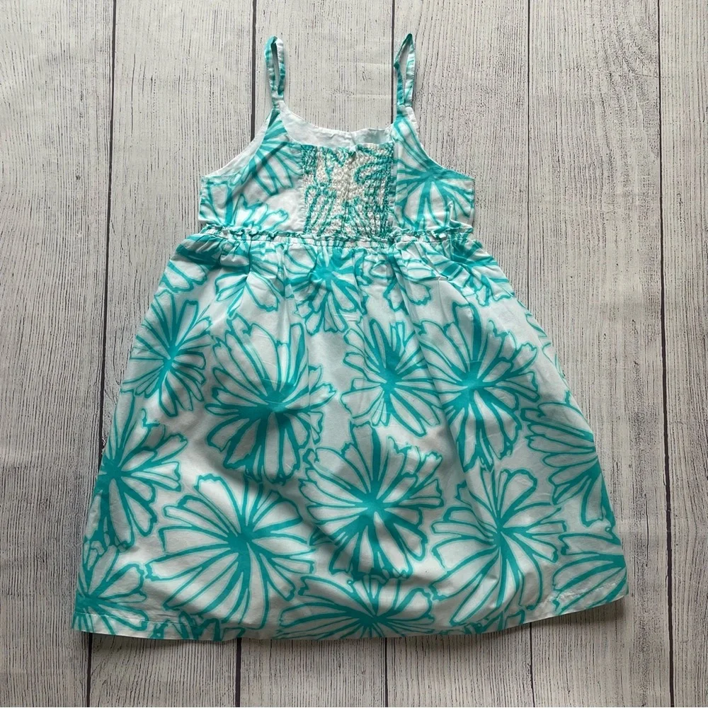 Gymboree Mermaid Cove Teal &  White Sundress size 8